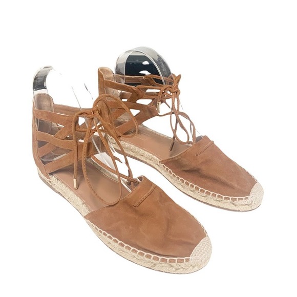 Sage & Simple Nude Tan Lace Up Espadrille Flats 6 Medium - Picture 2 of 10